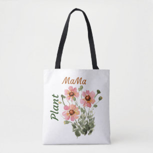 Pretty Pink Floral Plant MaMa - Plant Love Tote Bag