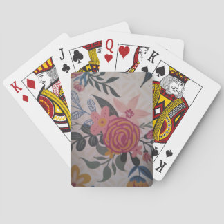 Pretty pink floral Poker playing card set