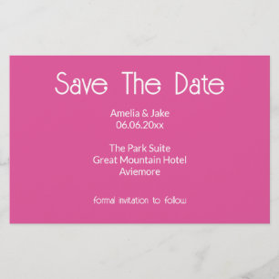 Pretty Pink Floral Save the date Card