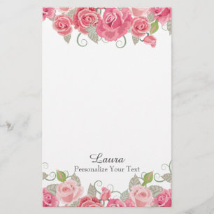 Pretty Pink Floral Stationery