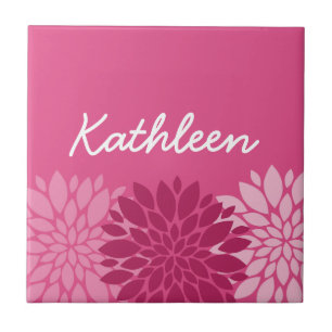 Pretty Pink Floral Trio with Name Tile