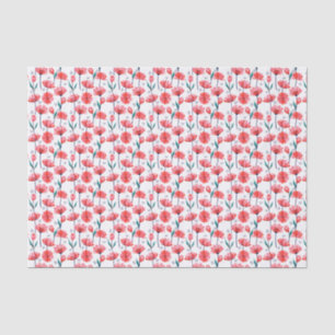 Pretty Pink Floral Tulip Pattern Tissue Paper