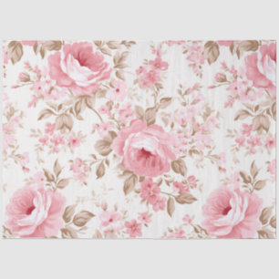 Pretty Pink Floral Vintage Style Tissue Paper