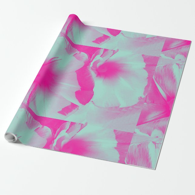 Pretty Pink Floral Wrapping Paper (Unrolled)