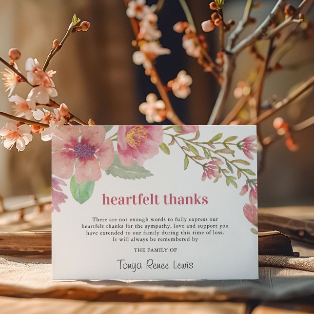 Pretty Pink Florals | Funeral Thank You (Creator Uploaded)
