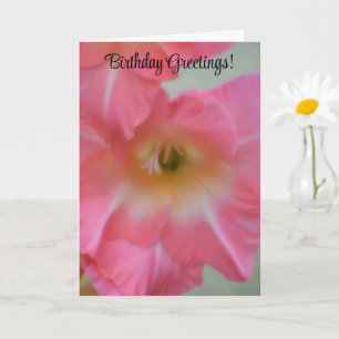 Pretty Pink Flower Birthday Card
