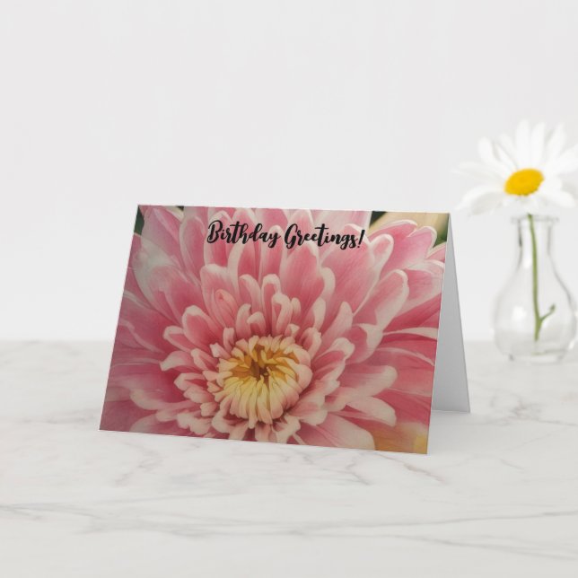 Pretty Pink Flower Birthday Card (Small Plant)