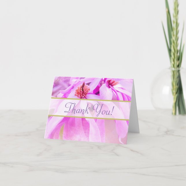 Pretty Pink Flower Blossoms Thank You (Front)