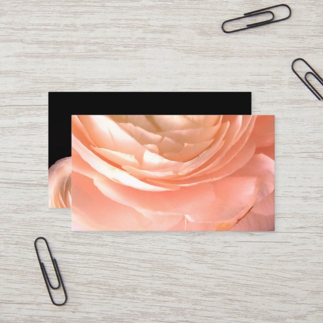 pretty pink flower business card double sided (Front/Back In Situ)