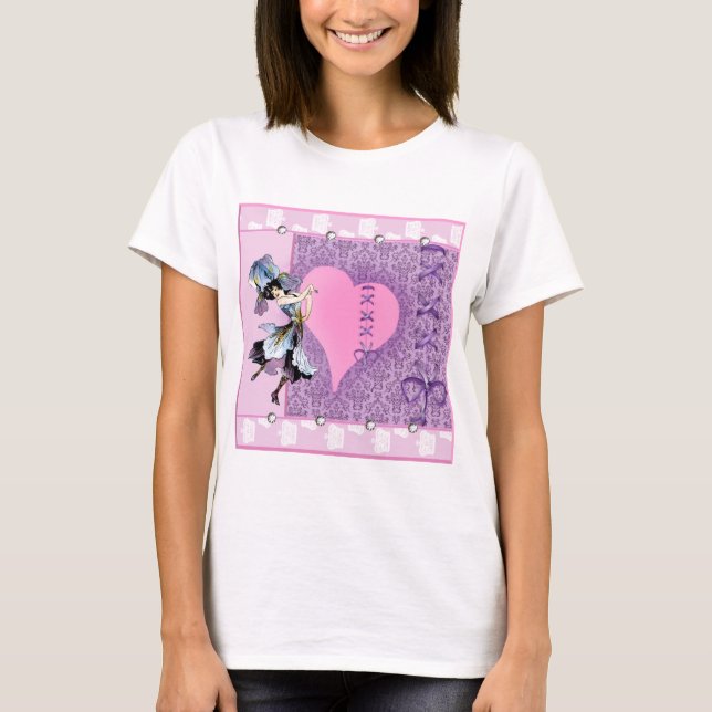 Pretty Pink Flower Fairy Accessories - add name T-Shirt (Front)
