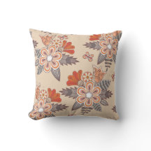 Pretty Pink Flower Floral Decorative Throw Pillow