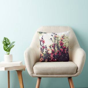 Pretty Pink Flower Meadow Cushion