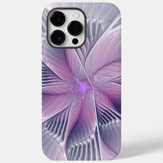 Pretty Pink Flower Modern Abstract Fractal Art Case-Mate iPhone Case (Back)