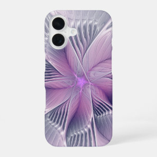 Pretty Pink Flower Modern Abstract Fractal Art iPhone 16 Case