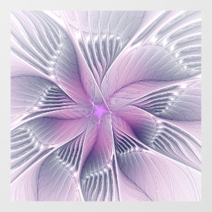 Pretty Pink Flower Modern Abstract Fractal Art Window Cling