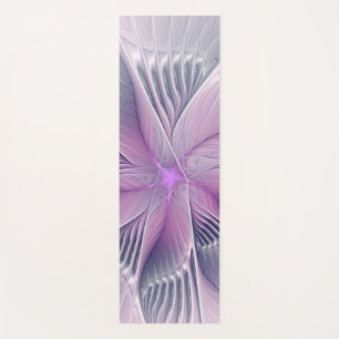 Pretty Pink Flower Modern Abstract Fractal Art Yoga Mat