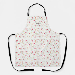 Pretty Pink Flower Patterned Apron