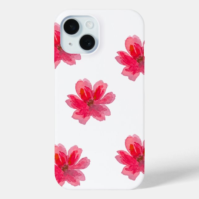 pretty pink flower phone case (Back)