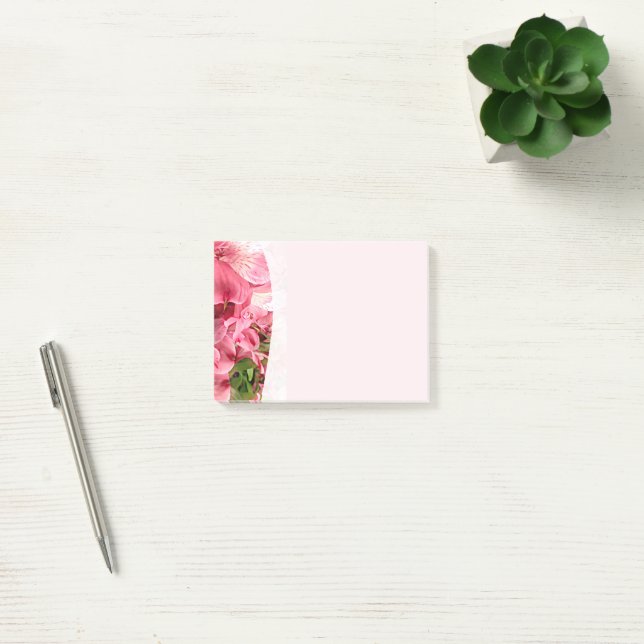 Pretty Pink Flower  Post-It Notes (Office)