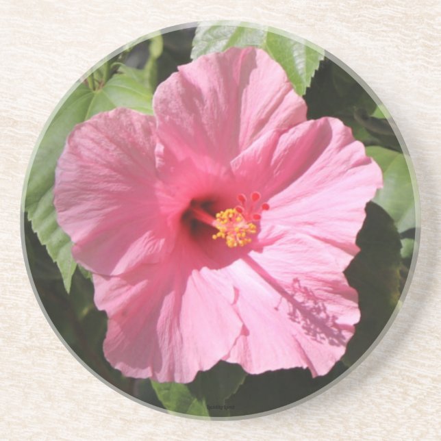Pretty Pink Flower Stone Coaster (Front)