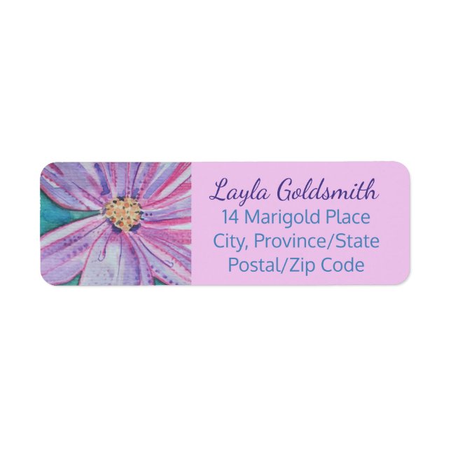 Pretty Pink Flowers Address Labels (Front)