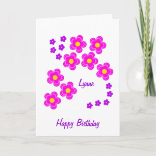 Pretty Pink Flowers Birthday Card