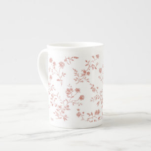 Pretty Pink Flowers Bone China Mug