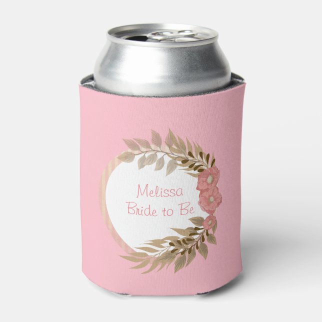 Pretty Pink Flowers Can Cooler (Can Front)