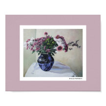 Pretty pink flowers classic floral art painting