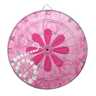 Pretty Pink Flowers Cute Retro Daisy Pattern Dartboard