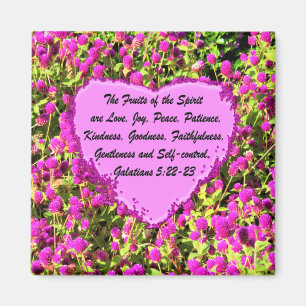 PRETTY PINK FLOWERS GALATIANS 5 MAGNET