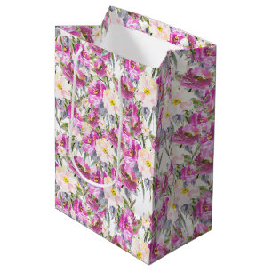 Pretty Pink Flowers Medium Gift Bag