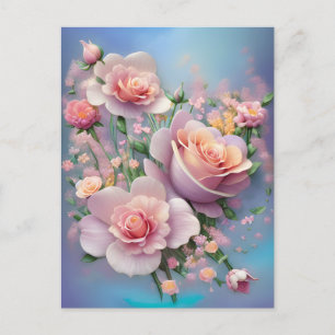 Pretty Pink Flowers Postcard