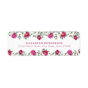 Pretty Pink Flowers Return Address Labels