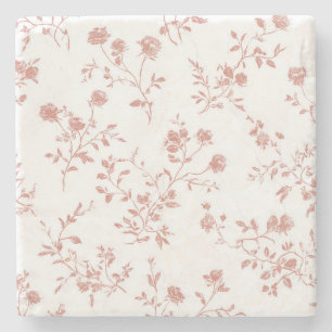 Pretty Pink Flowers Stone Coaster