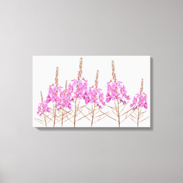 Pretty pink flowers stylish floral modern fine art canvas print (Front)