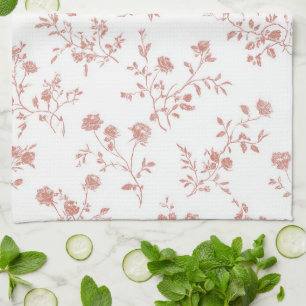 Pretty Pink Flowers Tea Towel