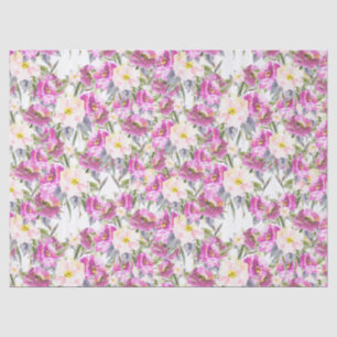 Pretty Pink Flowers Tissue Paper