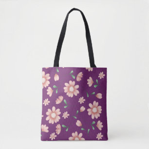 PRETTY PINK FLOWERS TOTE BAG