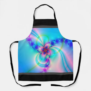 Pretty Pink Fractal Flower Apron
