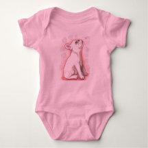 Pretty pink French Bulldog baby bodysuit