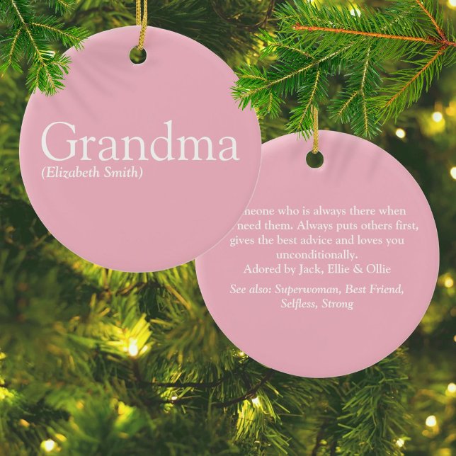 Pretty Pink Fun Best Ever Grandma Grandmother Ceramic Tree Decoration (Pretty Pink Fun Best Ever Grandma Grandmother Ceramic Ornament)