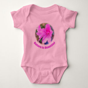 pretty pink garden flowers. nature is beautiful. baby bodysuit