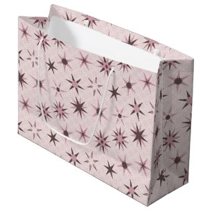 Pretty Pink Geo Stars - pattern.  Large Gift Bag
