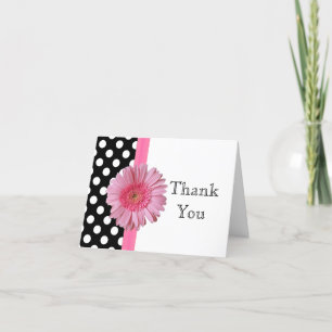 Pretty Pink Gerber Daisy Thank You Note Card