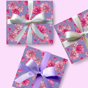 Pretty Pink Gerbera Daisy Floral Wrapping Paper