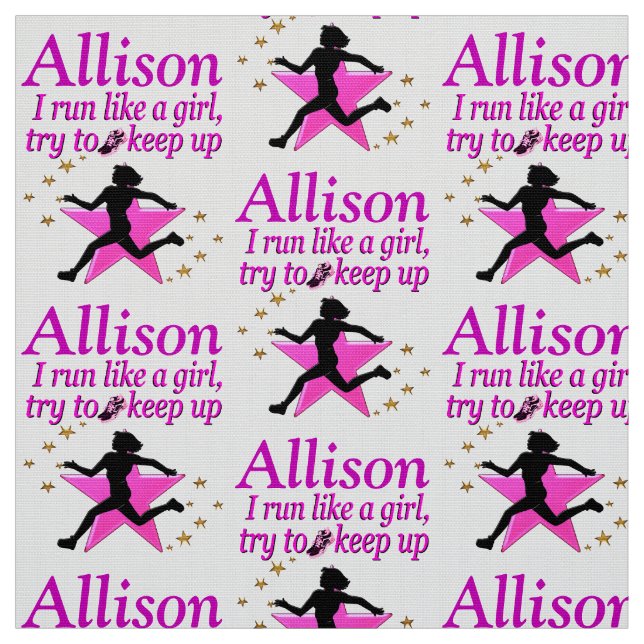 PRETTY PINK GIRL RUNNER PERSONALIZED FABRIC (Swatch)