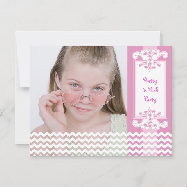 Pretty Pink Girl's Birthday Party Invitation (Front)