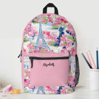 Pretty Pink Girls Eiffel Tower Floral