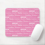 Pretty Pink Girls Name Font Collage Custom Teen Mouse Mat<br><div class="desc">This pretty pink mouse pad is customised with your teen or little girl's name in 9 different beautiful fonts. A cute personalised present for a kid's bedroom.</div>
